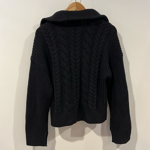 Abercrombie & Fitch Wool Blend Quarter Zip size medium navy blue - Picture 5 of 7